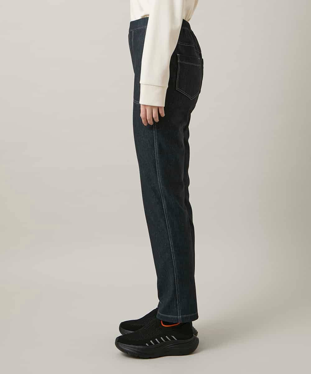 RSLCD15430 TRUNK HIROKO KOSHINO(ヒロココシノ) 裏起毛3Dデニムスリムパンツ/洗える ネイビー