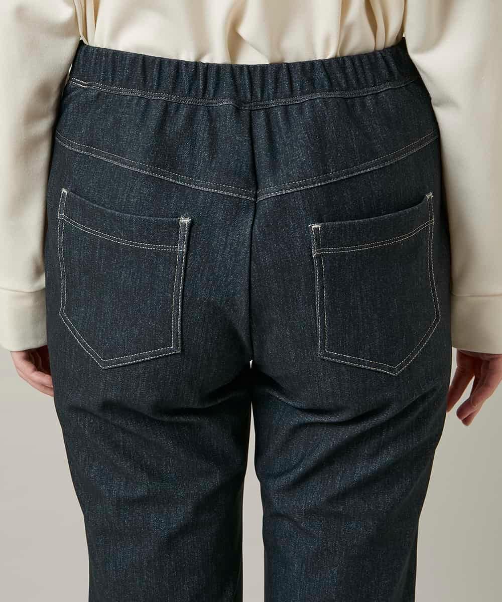 RSLCD15430 TRUNK HIROKO KOSHINO(ヒロココシノ) 裏起毛3Dデニムスリムパンツ/洗える ネイビー