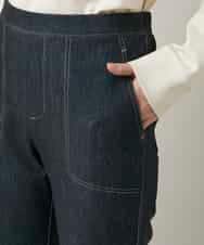 RSLCD15430 TRUNK HIROKO KOSHINO(ヒロココシノ) 裏起毛3Dデニムスリムパンツ/洗える ネイビー