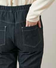 RSLCD15430 TRUNK HIROKO KOSHINO(ヒロココシノ) 裏起毛3Dデニムスリムパンツ/洗える ネイビー