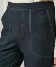 RSLCD15430 TRUNK HIROKO KOSHINO(ヒロココシノ) 裏起毛3Dデニムスリムパンツ/洗える ネイビー