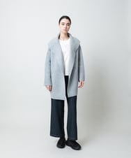 RSLCE30430 TRUNK HIROKO KOSHINO(ヒロココシノ) 裏起毛3Dデニムワイドパンツ/洗える ネイビー