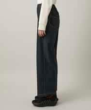 RSLCE30430 TRUNK HIROKO KOSHINO(ヒロココシノ) 裏起毛3Dデニムワイドパンツ/洗える ネイビー