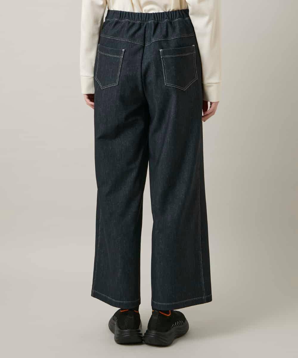 RSLCE30430 TRUNK HIROKO KOSHINO(ヒロココシノ) 裏起毛3Dデニムワイドパンツ/洗える ネイビー
