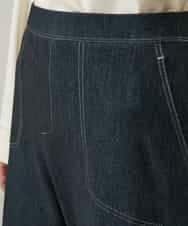 RSLCE30430 TRUNK HIROKO KOSHINO(ヒロココシノ) 裏起毛3Dデニムワイドパンツ/洗える ネイビー