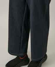 RSLCE30430 TRUNK HIROKO KOSHINO(ヒロココシノ) 裏起毛3Dデニムワイドパンツ/洗える ネイビー