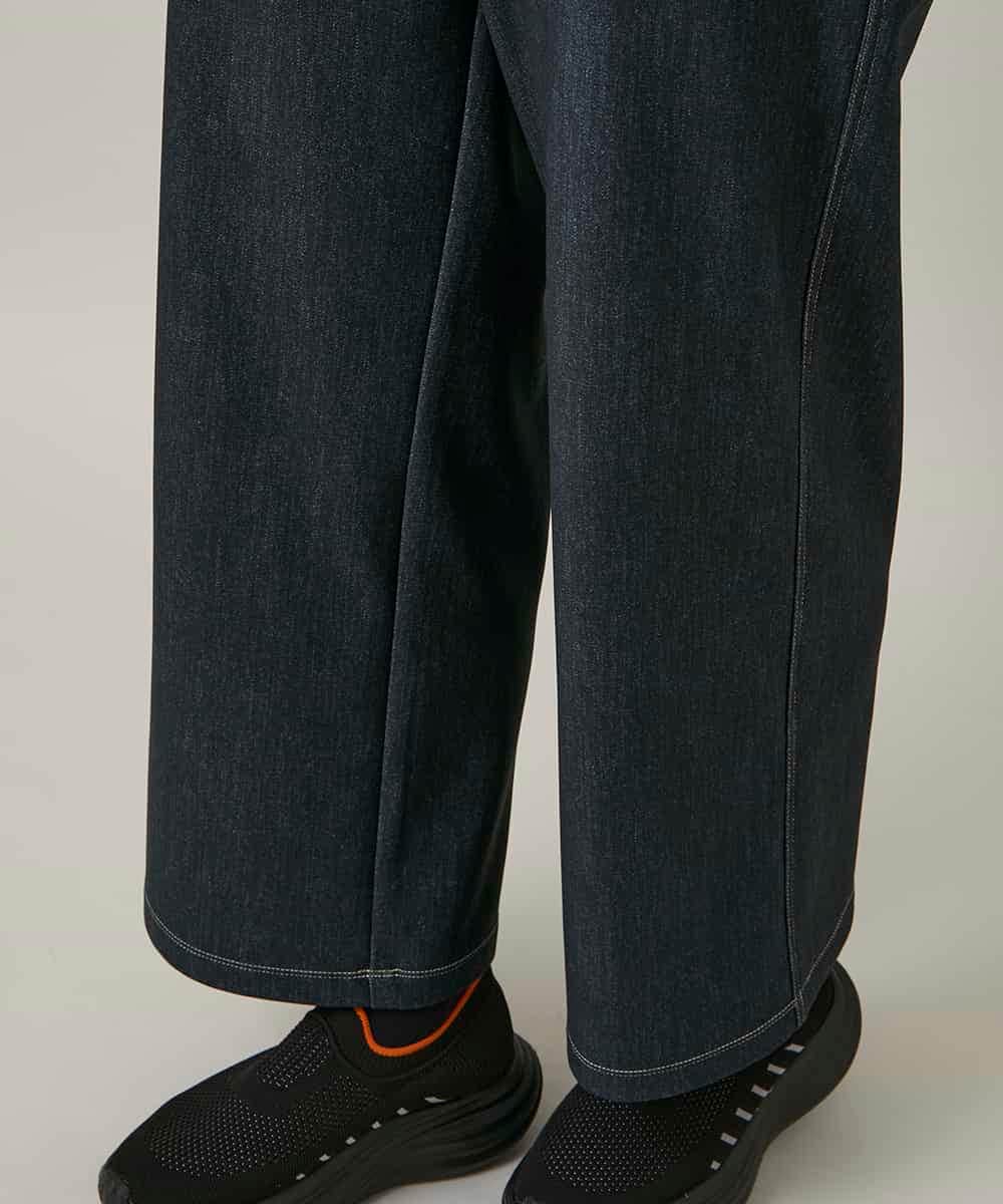 RSLCE30430 TRUNK HIROKO KOSHINO(ヒロココシノ) 裏起毛3Dデニムワイドパンツ/洗える ネイビー