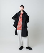 RSLED10340 TRUNK HIROKO KOSHINO(ヒロココシノ) ツイルストレッチロールアップワイドパンツ/洗える カーキ