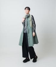 RSLED10340 TRUNK HIROKO KOSHINO(ヒロココシノ) ツイルストレッチロールアップワイドパンツ/洗える カーキ
