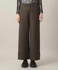RSLED10340 TRUNK HIROKO KOSHINO(ヒロココシノ) ツイルストレッチロールアップワイドパンツ/洗える カーキ