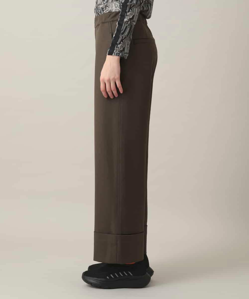 RSLED10340 TRUNK HIROKO KOSHINO(ヒロココシノ) ツイルストレッチロールアップワイドパンツ/洗える カーキ