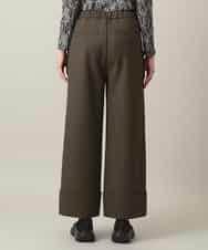 RSLED10340 TRUNK HIROKO KOSHINO(ヒロココシノ) ツイルストレッチロールアップワイドパンツ/洗える カーキ