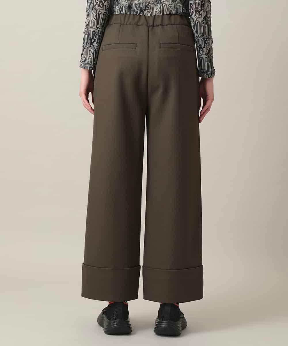RSLED10340 TRUNK HIROKO KOSHINO(ヒロココシノ) ツイルストレッチロールアップワイドパンツ/洗える カーキ