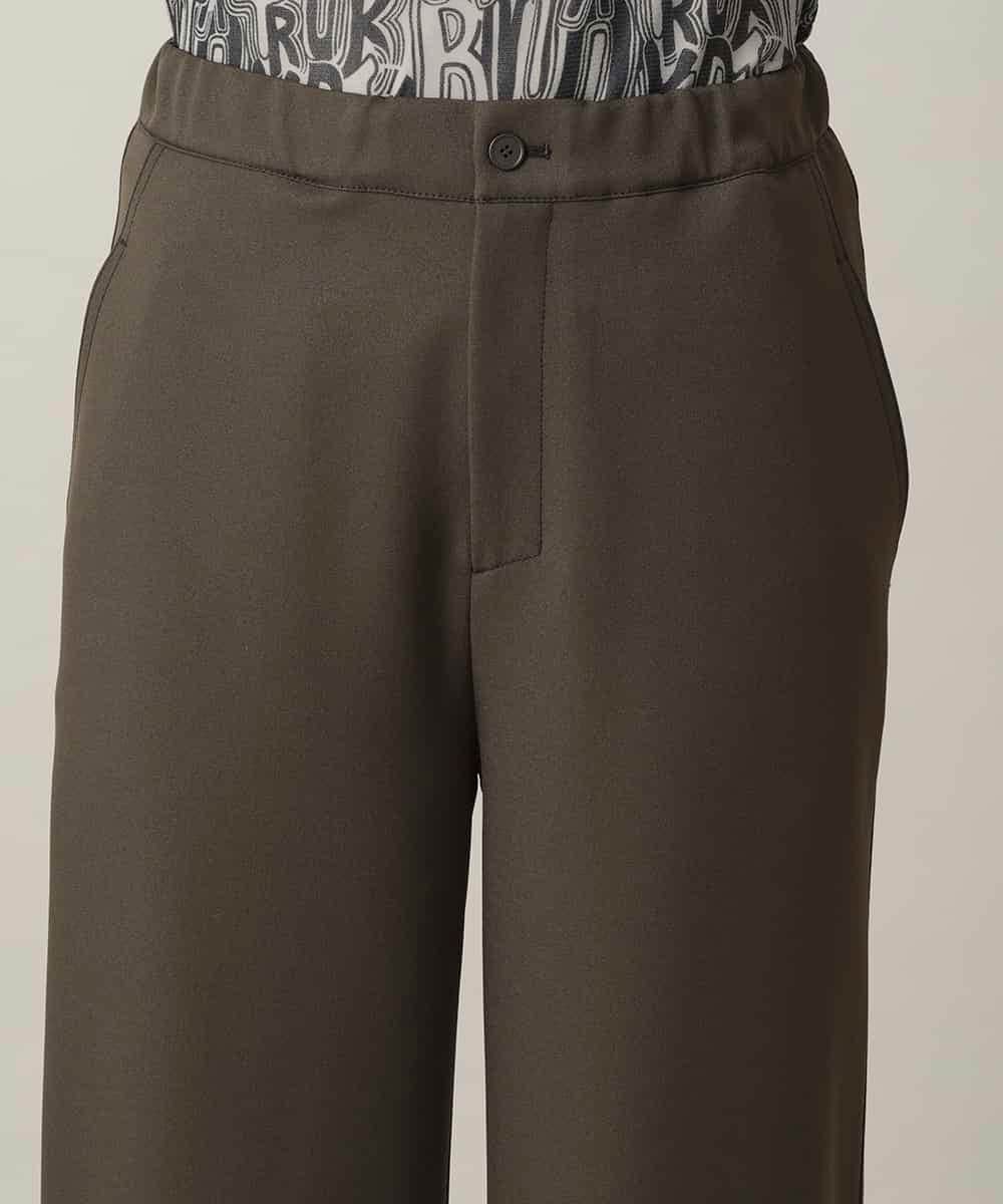 RSLED10340 TRUNK HIROKO KOSHINO(ヒロココシノ) ツイルストレッチロールアップワイドパンツ/洗える カーキ