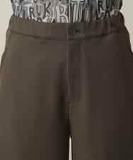 RSLED10340 TRUNK HIROKO KOSHINO(ヒロココシノ) ツイルストレッチロールアップワイドパンツ/洗える カーキ