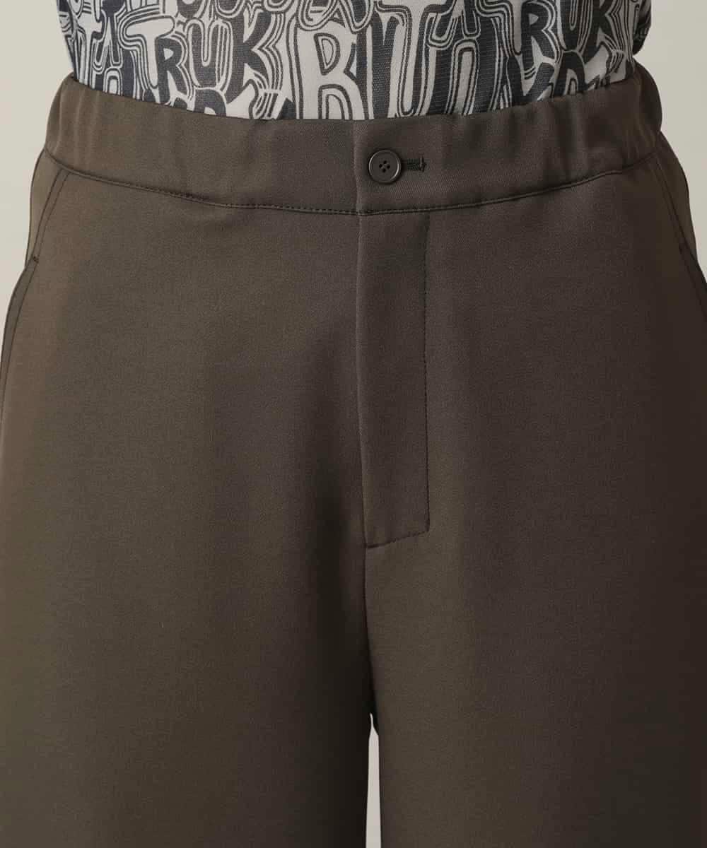 RSLED10340 TRUNK HIROKO KOSHINO(ヒロココシノ) ツイルストレッチロールアップワイドパンツ/洗える カーキ