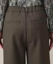 RSLED10340 TRUNK HIROKO KOSHINO(ヒロココシノ) ツイルストレッチロールアップワイドパンツ/洗える カーキ