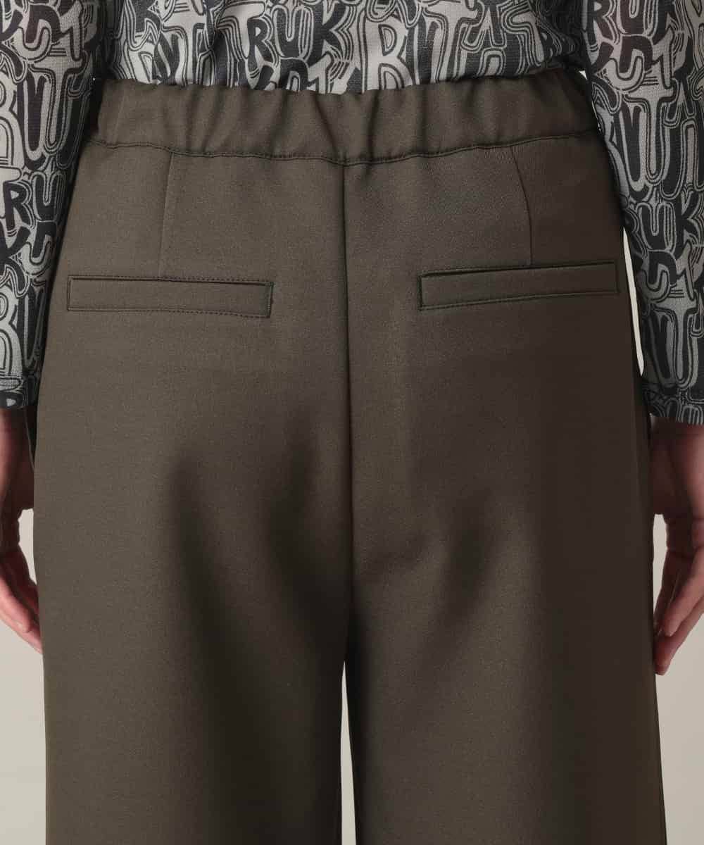RSLED10340 TRUNK HIROKO KOSHINO(ヒロココシノ) ツイルストレッチロールアップワイドパンツ/洗える カーキ