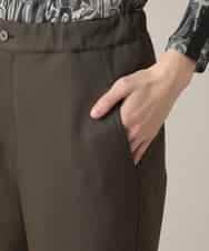RSLED10340 TRUNK HIROKO KOSHINO(ヒロココシノ) ツイルストレッチロールアップワイドパンツ/洗える カーキ