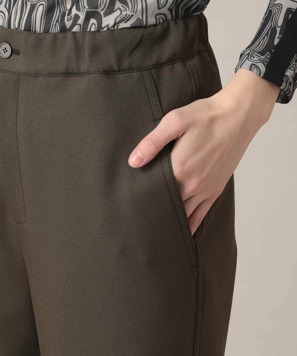 RSLED10340 TRUNK HIROKO KOSHINO(ヒロココシノ) ツイルストレッチロールアップワイドパンツ/洗える カーキ