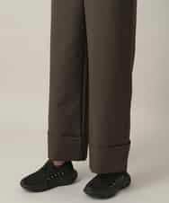 RSLED10340 TRUNK HIROKO KOSHINO(ヒロココシノ) ツイルストレッチロールアップワイドパンツ/洗える カーキ