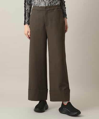 RSLED10340 TRUNK HIROKO KOSHINO ツイルストレッチロールアップワイドパンツ/洗える