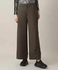 RSLED10340 TRUNK HIROKO KOSHINO(ヒロココシノ) ツイルストレッチロールアップワイドパンツ/洗える カーキ