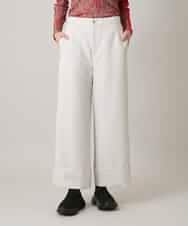 RSLED10340 TRUNK HIROKO KOSHINO(ヒロココシノ) 【先行予約】ツイルストレッチロールアップワイドパンツ/洗える ベージュ