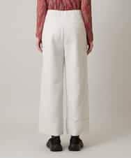 RSLED10340 TRUNK HIROKO KOSHINO(ヒロココシノ) 【先行予約】ツイルストレッチロールアップワイドパンツ/洗える ベージュ