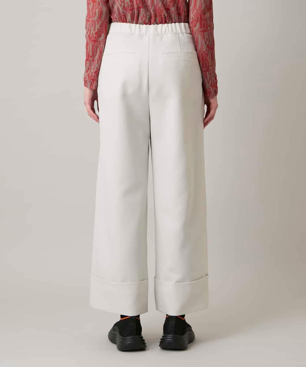 RSLED10340 TRUNK HIROKO KOSHINO(ヒロココシノ) 【先行予約】ツイルストレッチロールアップワイドパンツ/洗える ベージュ