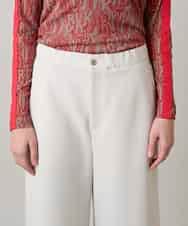 RSLED10340 TRUNK HIROKO KOSHINO(ヒロココシノ) 【先行予約】ツイルストレッチロールアップワイドパンツ/洗える ベージュ