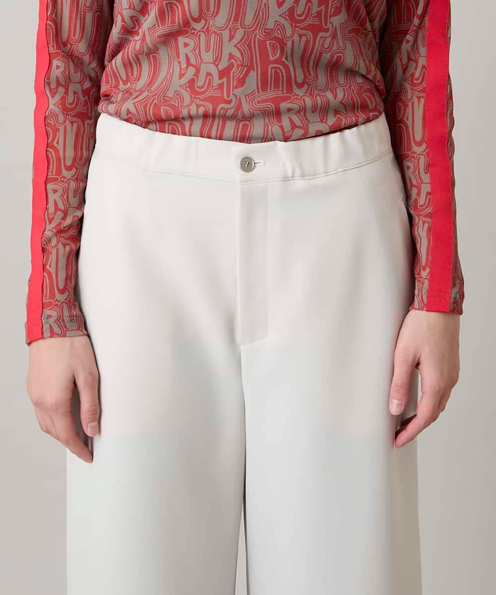RSLED10340 TRUNK HIROKO KOSHINO(ヒロココシノ) 【先行予約】ツイルストレッチロールアップワイドパンツ/洗える ベージュ
