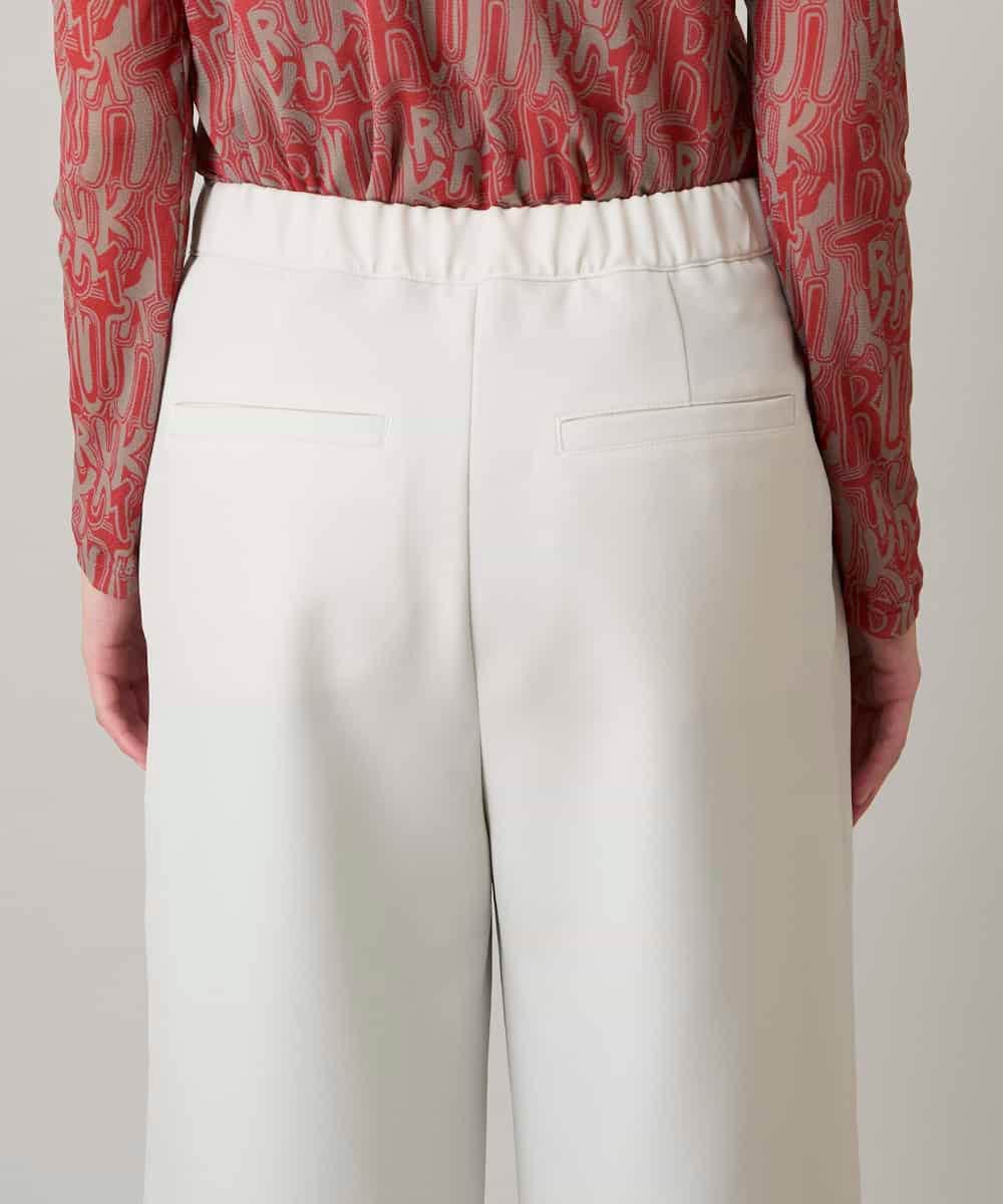RSLED10340 TRUNK HIROKO KOSHINO(ヒロココシノ) 【先行予約】ツイルストレッチロールアップワイドパンツ/洗える ベージュ