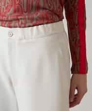 RSLED10340 TRUNK HIROKO KOSHINO(ヒロココシノ) 【先行予約】ツイルストレッチロールアップワイドパンツ/洗える ベージュ