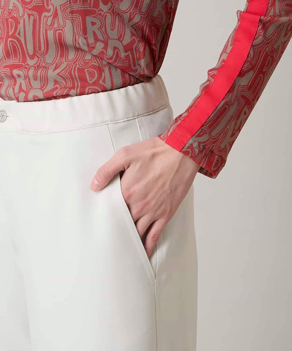 RSLED10340 TRUNK HIROKO KOSHINO(ヒロココシノ) 【先行予約】ツイルストレッチロールアップワイドパンツ/洗える ベージュ
