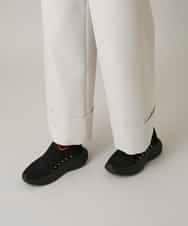 RSLED10340 TRUNK HIROKO KOSHINO(ヒロココシノ) 【先行予約】ツイルストレッチロールアップワイドパンツ/洗える ベージュ