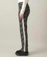 RSLED11490 TRUNK HIROKO KOSHINO(ヒロココシノ) サイドラインロゴプリントパンツ/洗える ブラック