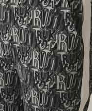 RSLED11490 TRUNK HIROKO KOSHINO(ヒロココシノ) サイドラインロゴプリントパンツ/洗える ブラック