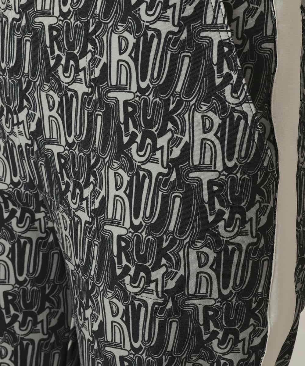 RSLED11490 TRUNK HIROKO KOSHINO(ヒロココシノ) サイドラインロゴプリントパンツ/洗える ブラック