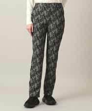 RSLED11490 TRUNK HIROKO KOSHINO(ヒロココシノ) サイドラインロゴプリントパンツ/洗える ブラック