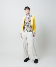 RSLEE22390 TRUNK HIROKO KOSHINO(ヒロココシノ) 【先行予約】ロゴウエスト起毛ワイドパンツ /洗える アイボリー