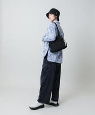 RSLEE22390 TRUNK HIROKO KOSHINO(ヒロココシノ) ロゴウエスト起毛ワイドパンツ /洗える アイボリー