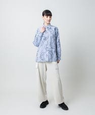 RSLEE22390 TRUNK HIROKO KOSHINO(ヒロココシノ) 【先行予約】ロゴウエスト起毛ワイドパンツ /洗える アイボリー