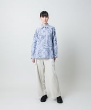 RSLEE22390 TRUNK HIROKO KOSHINO(ヒロココシノ) 【先行予約】ロゴウエスト起毛ワイドパンツ /洗える アイボリー