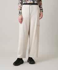 RSLEE22390 TRUNK HIROKO KOSHINO(ヒロココシノ) 【先行予約】ロゴウエスト起毛ワイドパンツ /洗える アイボリー