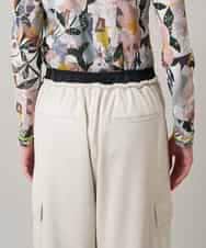 RSLEE22390 TRUNK HIROKO KOSHINO(ヒロココシノ) 【先行予約】ロゴウエスト起毛ワイドパンツ /洗える アイボリー