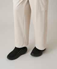 RSLEE22390 TRUNK HIROKO KOSHINO(ヒロココシノ) 【先行予約】ロゴウエスト起毛ワイドパンツ /洗える アイボリー