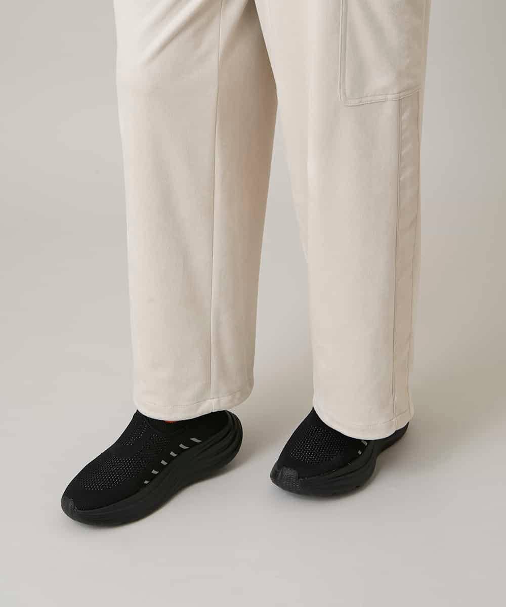 RSLEE22390 TRUNK HIROKO KOSHINO(ヒロココシノ) 【先行予約】ロゴウエスト起毛ワイドパンツ /洗える アイボリー