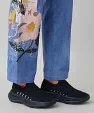 RSLEE24490 TRUNK HIROKO KOSHINO(ヒロココシノ) コラージュ＆メッセージプリントデニムパンツ ブルー