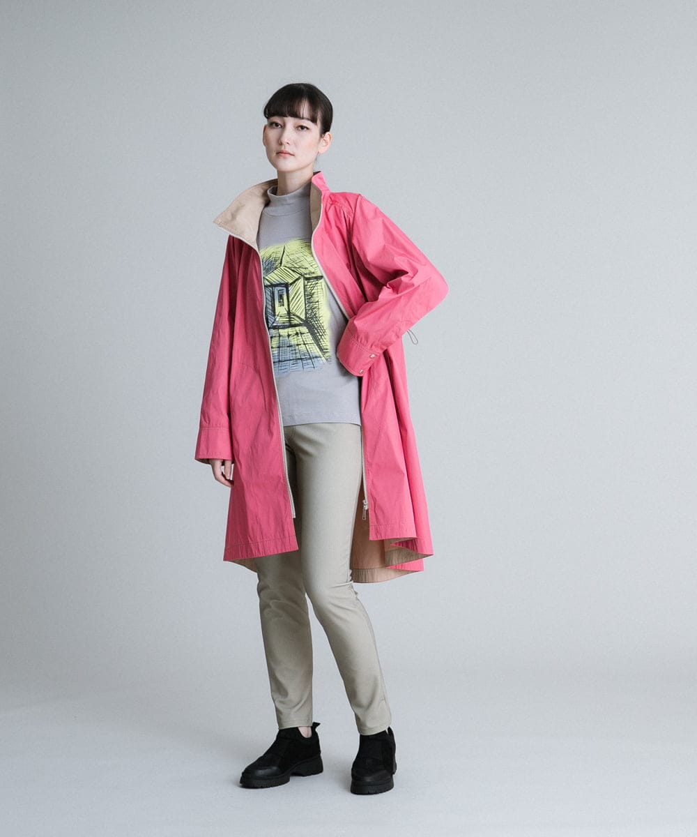 RSLES24320 TRUNK HIROKO KOSHINO(ヒロココシノ) 【洗濯機で洗える/日本製】３Dストライプストレッチレギンスパンツ ベージュ